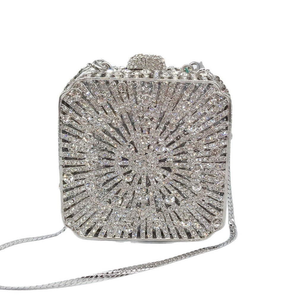 Bolsa de Clutch Premium com Diamantes para Banquetes Noturnos, Casamentos, Festas, Cheongsam, Bolsa Pequena de Mão para