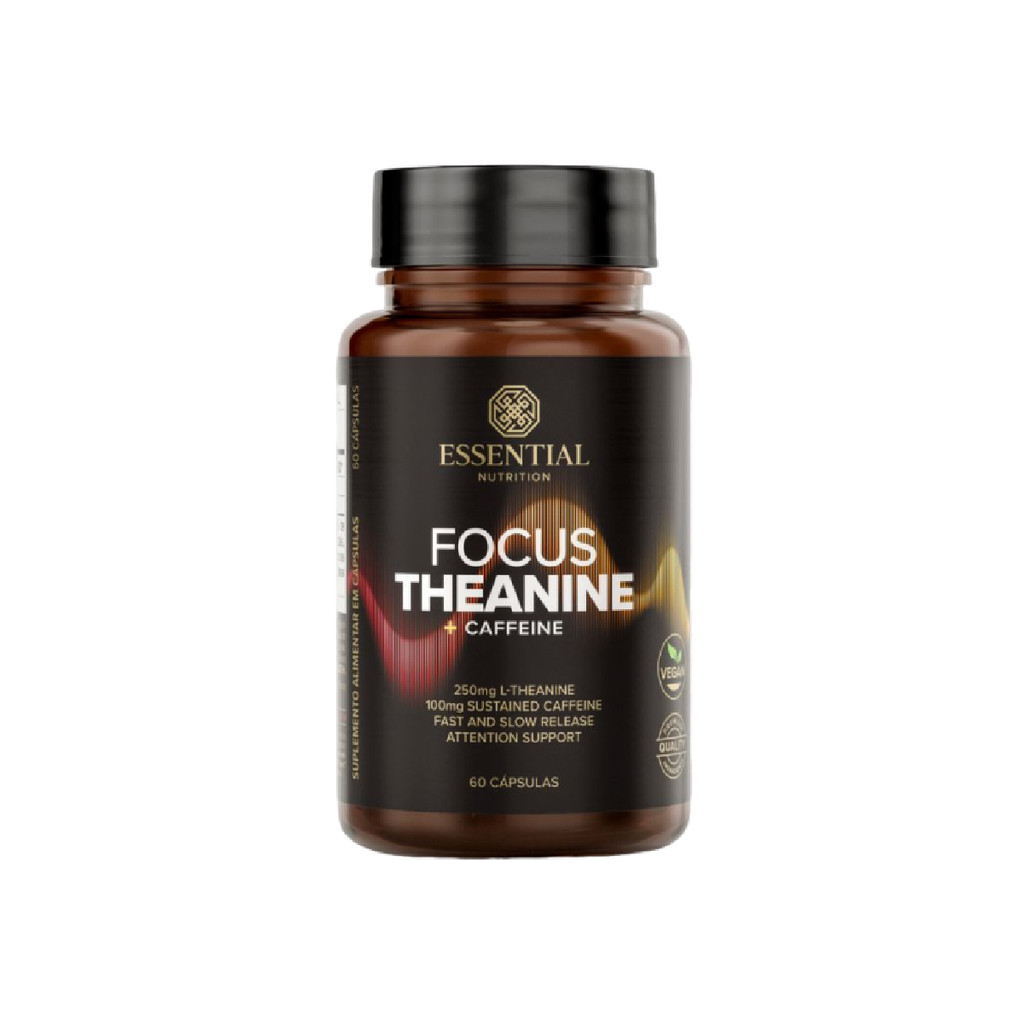 Focus Theanine Foco E Clareza 60 Cáps - Essential Nutrition Sem Sabor