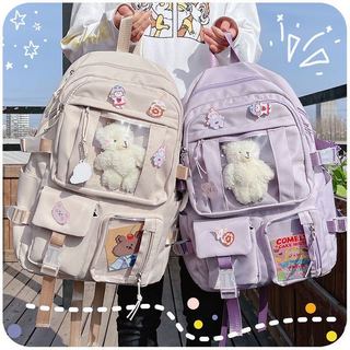 Mochila Feminina Escolar Passeio Coreano Grande Capacidade Sem Chaveiro Impermeável