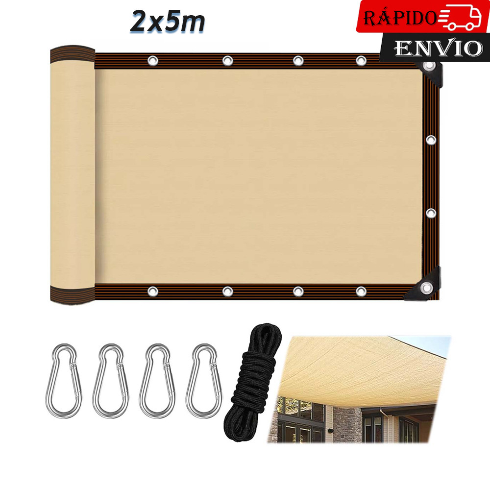 bege pano de sombra para jardim 2×5m cobertura de sombra para exterior pérgola plantas de pátio de pendurar capa de rede