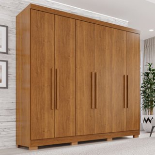 Guarda-Roupa Casal 6 Portas 2 Gavetas França Cinamomo em Oferta na Shopee
