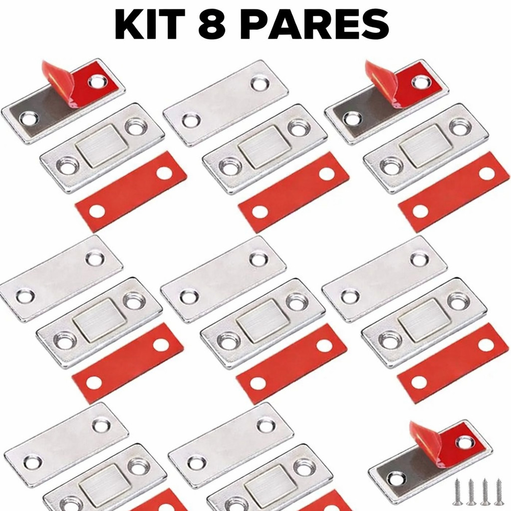 KIT Com 8/7/6/5/4/5/4/3/2/1 PARES Fecho Magnético Para Armário Porta gaveta Ultra Forte