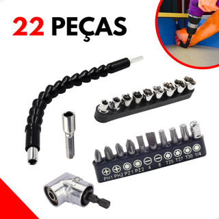 1 Extensão Eixo Prolongador 1/4 Ferramenta Braço Flexivel 25cm Cabo Bits Ponta Adaptador…