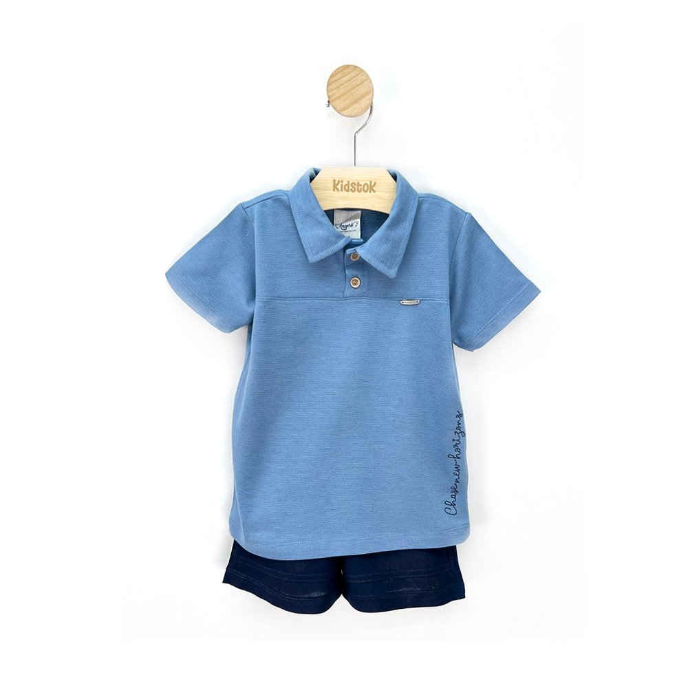 Conjunto Menino Polo Bordado e Bermuda - Angerô