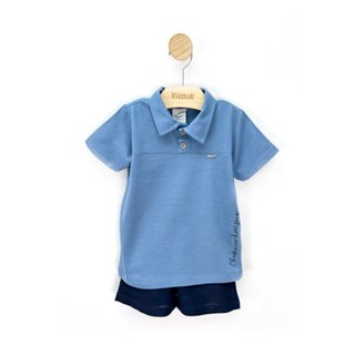 Conjunto Menino Polo Bordado e Bermuda - Angerô em Oferta na Shopee