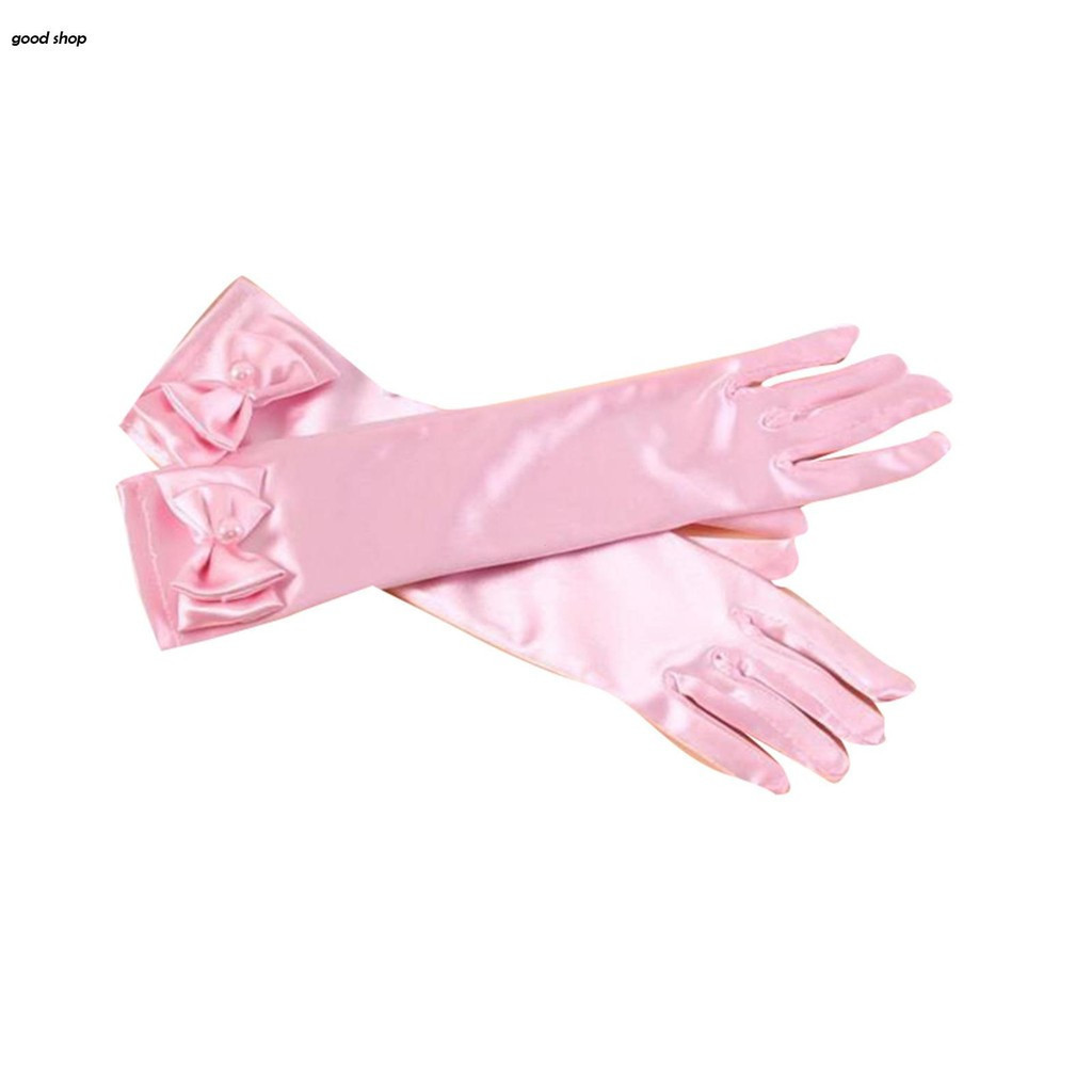 Meninas Até Arcos Crianças Tamanho Luvas Formais Cetim Dança Anfitrião