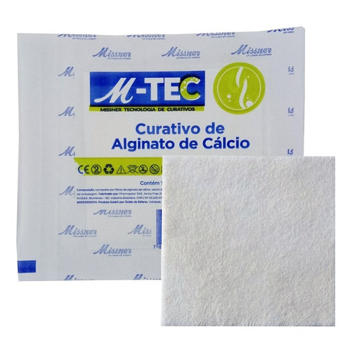 Curativo Alginato de Calcio 10cmx10cm - M-TEC