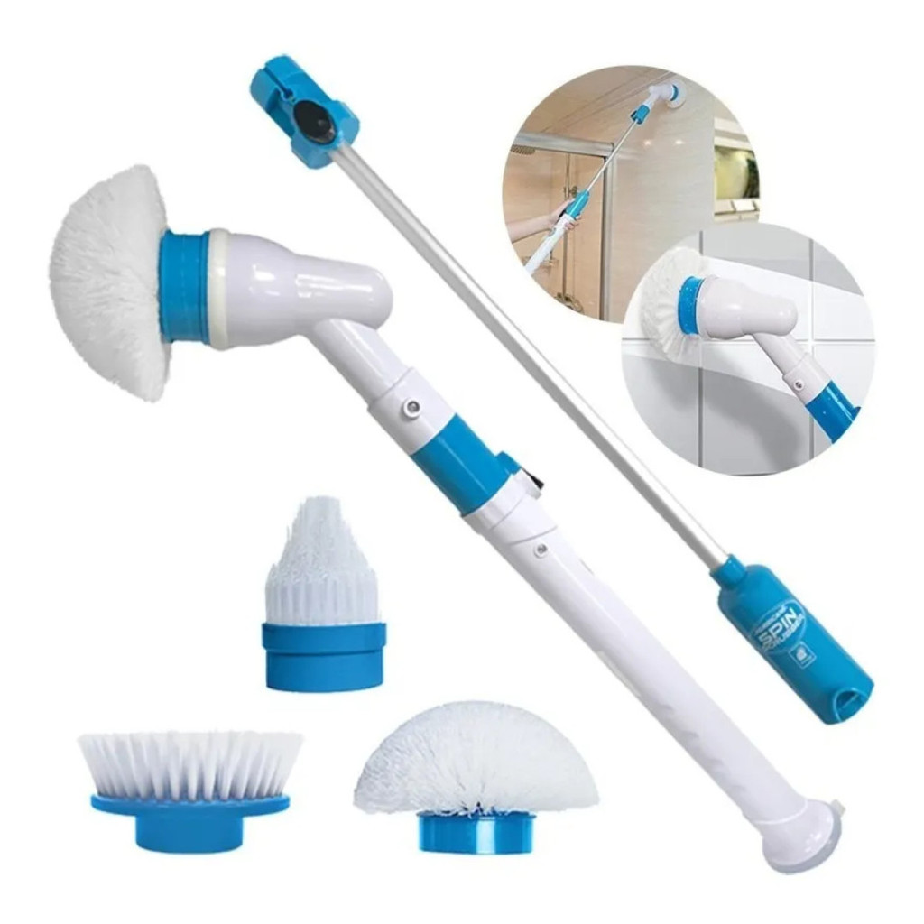 Esfregão Elétrico Giratório Mop Limpeza Pesada Com Extensor 110cm Hurricane Spin Scrubber Bivolt 🧼✨🏠