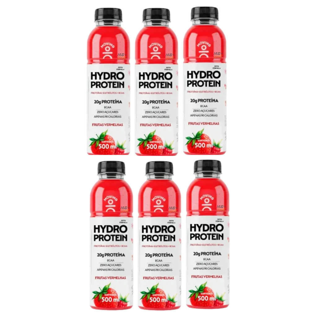 Kit 6x Moving Hydro Protein 20g Isotônico Proteína  500ml em Oferta na Shopee