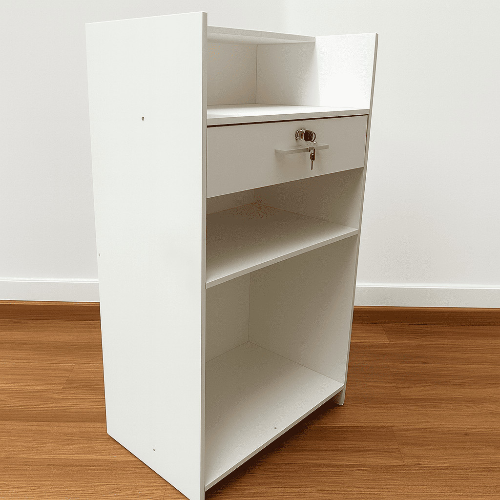 Mesa Balcão De Atendimento Pequena Compacta Para Salão De Beleza Esmalteria Loja De Roupa Com Nichos em Oferta na Shopee