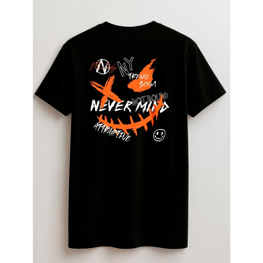 Camisa Smile Nevermind 100% Algodão Juvenil e Infantil 2 ao 16 anos Unissex