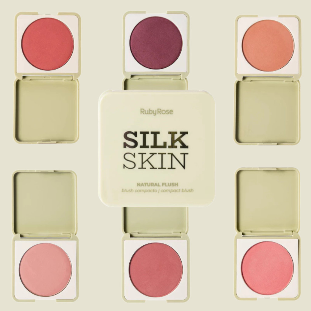 Blush Natural Flush Compacto Linha Silk Skin By Ruby Rose