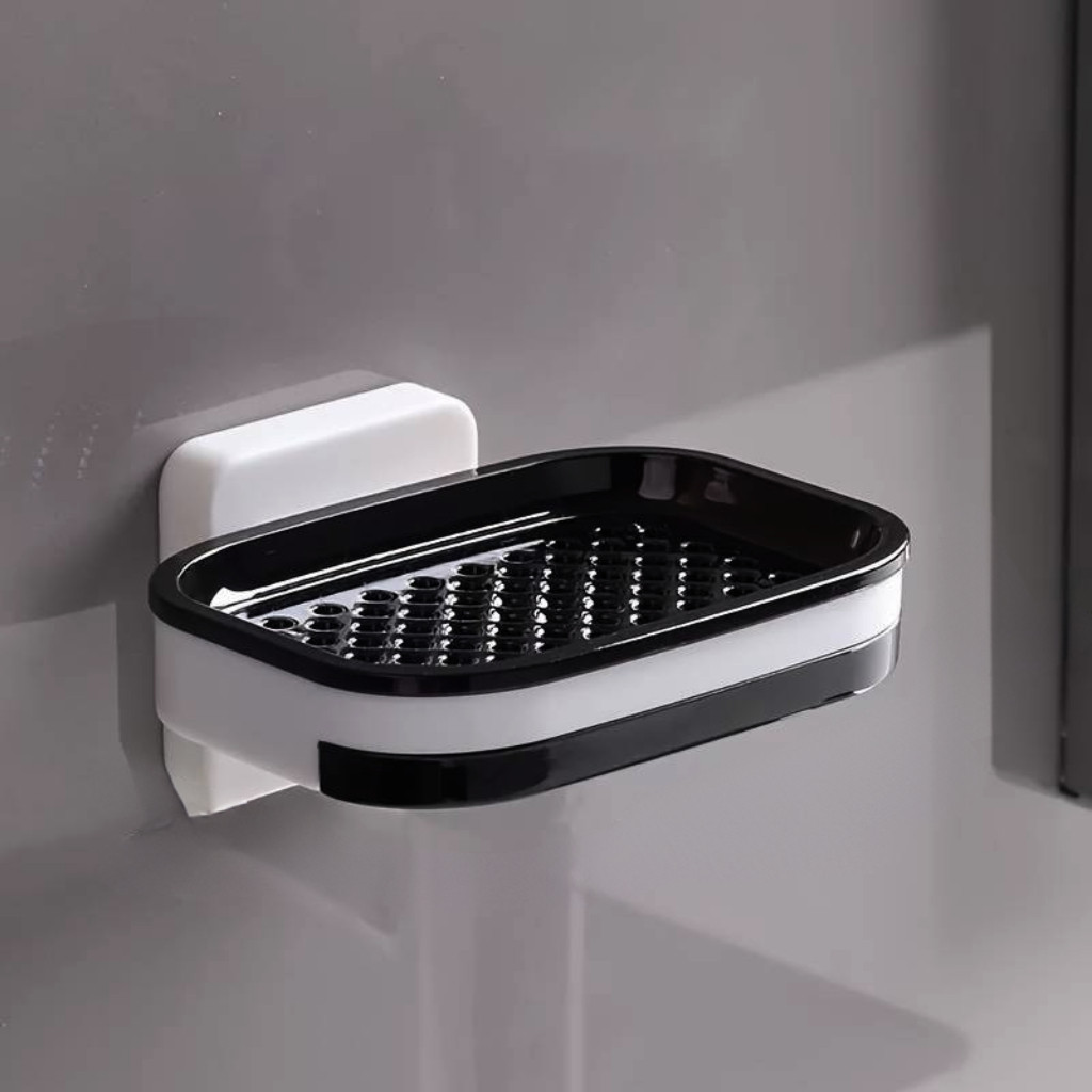 Saboneteira Adesiva de Parede Com Camada Dupla // Com Bandeja e Sem Perfuração em Oferta na Shopee