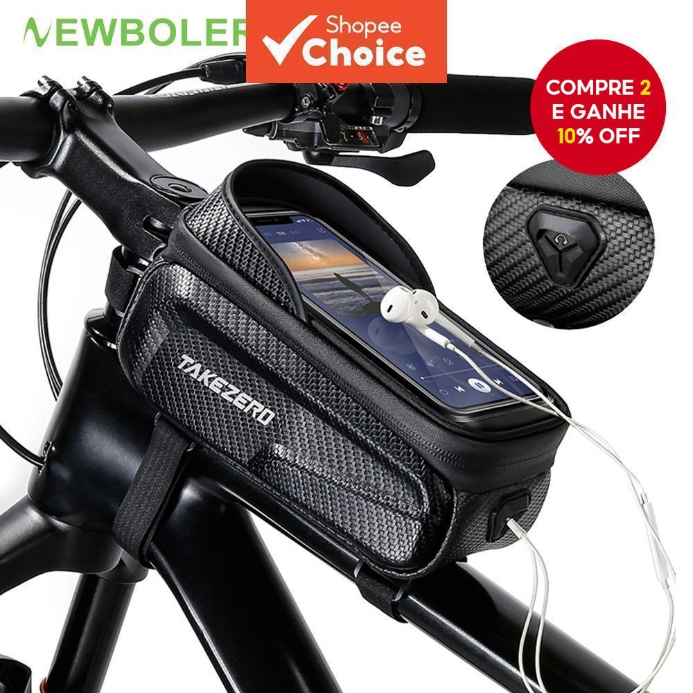 NEWBOLER 1.5L Saco De Bicicleta Quadro Tubo Frontal Ciclismo À Prova Dwaterproof Água Caso Telefone Titular 7 Polegadas em Oferta na Shopee