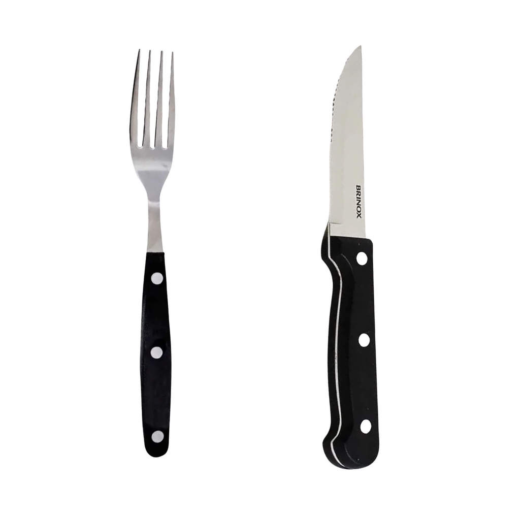 Kit Churrasco Jumbo Brinox Faca 4,5" + Garfo de Mesa em Aço Inox