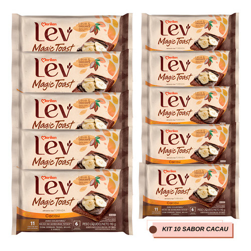 Torrada Marilan Magic Toast Cacau Pacote Com 110g kit com 10 em Oferta na Shopee