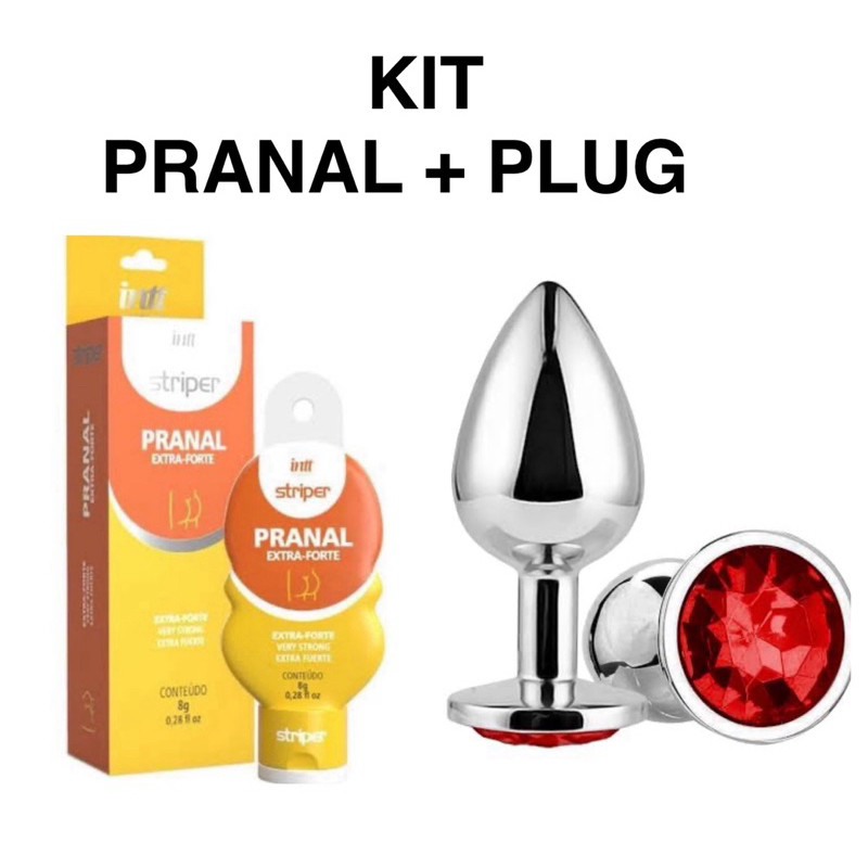 KIT Iniciante Gel Pranal + Plug Anal - PraAnal Extra Forte Striper Intt 8g - Sex Shop em Oferta na Shopee