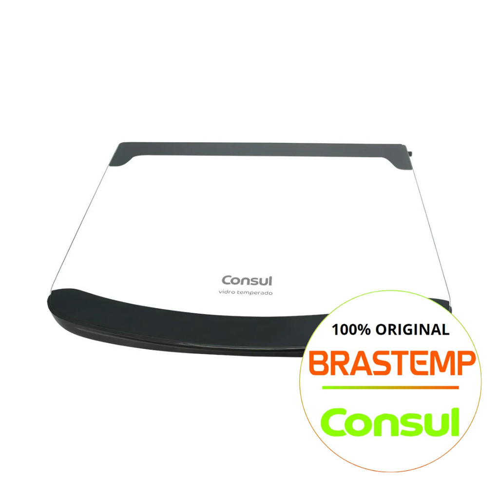 TAMPA DE VIDRO PARA MAQUINA DE LAVAR BRASTEMP/CONSUL ORIGINAL -  CWE09AB - CWH11BBBNA  (DEMAIS MODELOS NA DESCRIÇÃO)
