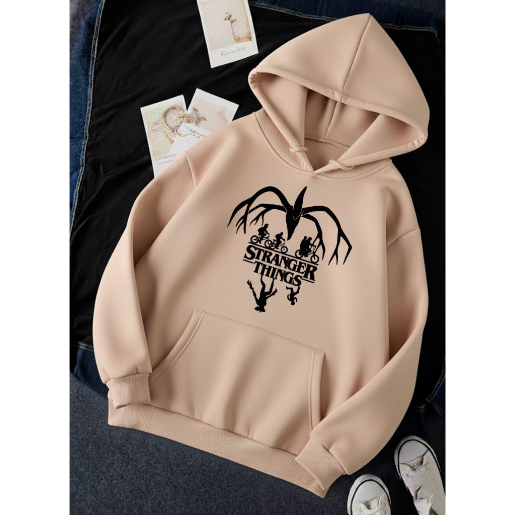 Moletom Canguru Stranger Things Unissex Estampa Devorador de Mentes Mundo Invertido