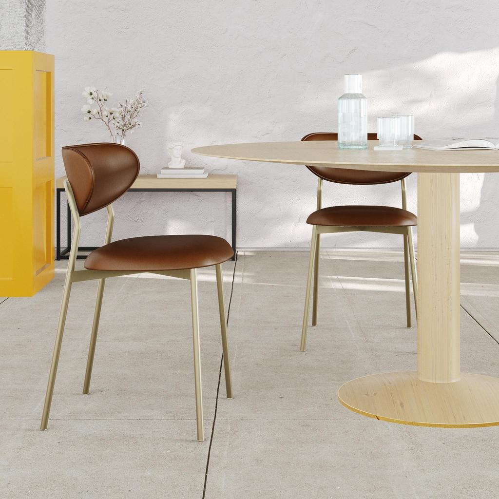 Conjunto 4 Cadeiras de Jantar Abby Tecido Revest Sint Est.Champ