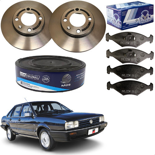 2 Disco Freio + Pastilhas Volkswagen Santana 89 90 92 93... em Oferta na Shopee