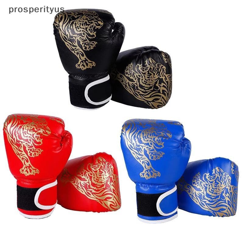 [prosperityus] Luvas De Boxe Profissionais Infantis Combate De Couro PU Respiráveis Treinamento Kickboxing Para Saco De