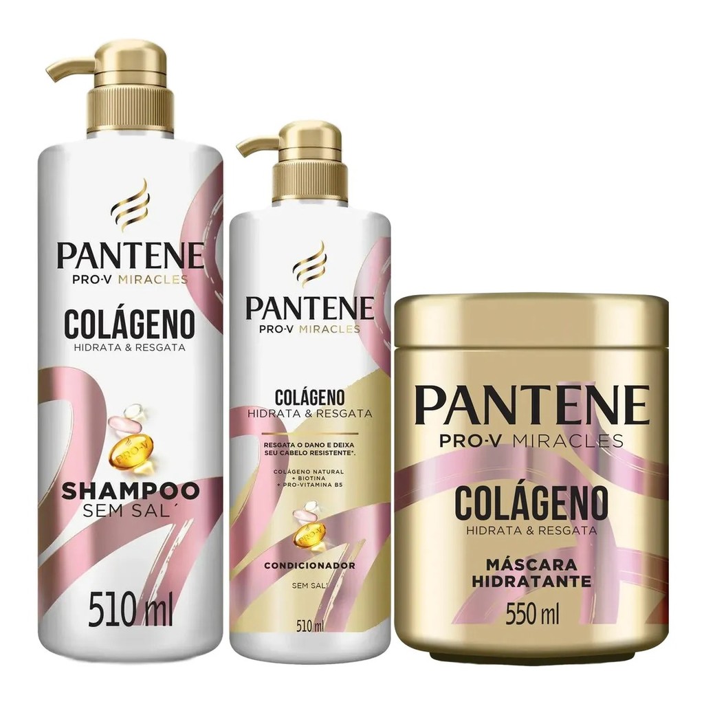 KIT PANTENE SHAMPOO 510ML + COND 510ML + MÁSCARA 550ML em Oferta na Shopee