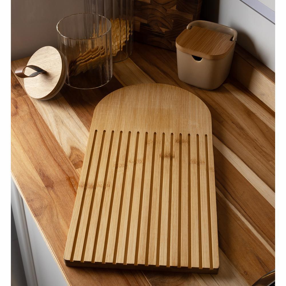 Tábua de Bambu Lavie 30cm Wolff para Corte Servir Queijos Frios Carnes Pães Petiscos Mesa Posta Cozinha Prática Elegante