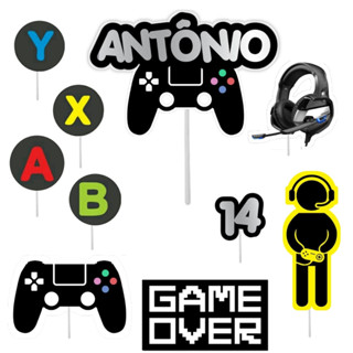 Topo Topper Decoração De Bolo Enfeite Game em Oferta na Shopee