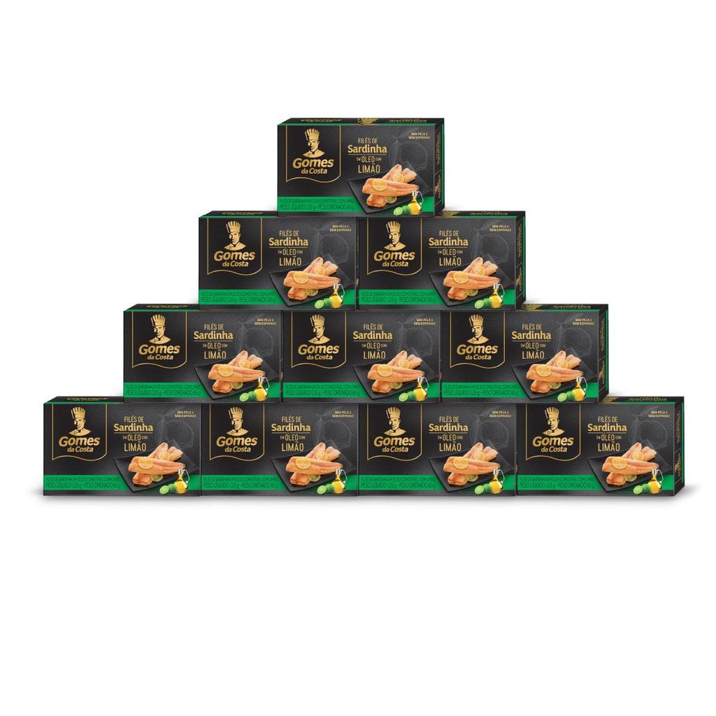 Kit 10 UN - Filés de Sardinha em Óleo com Limão - 125g