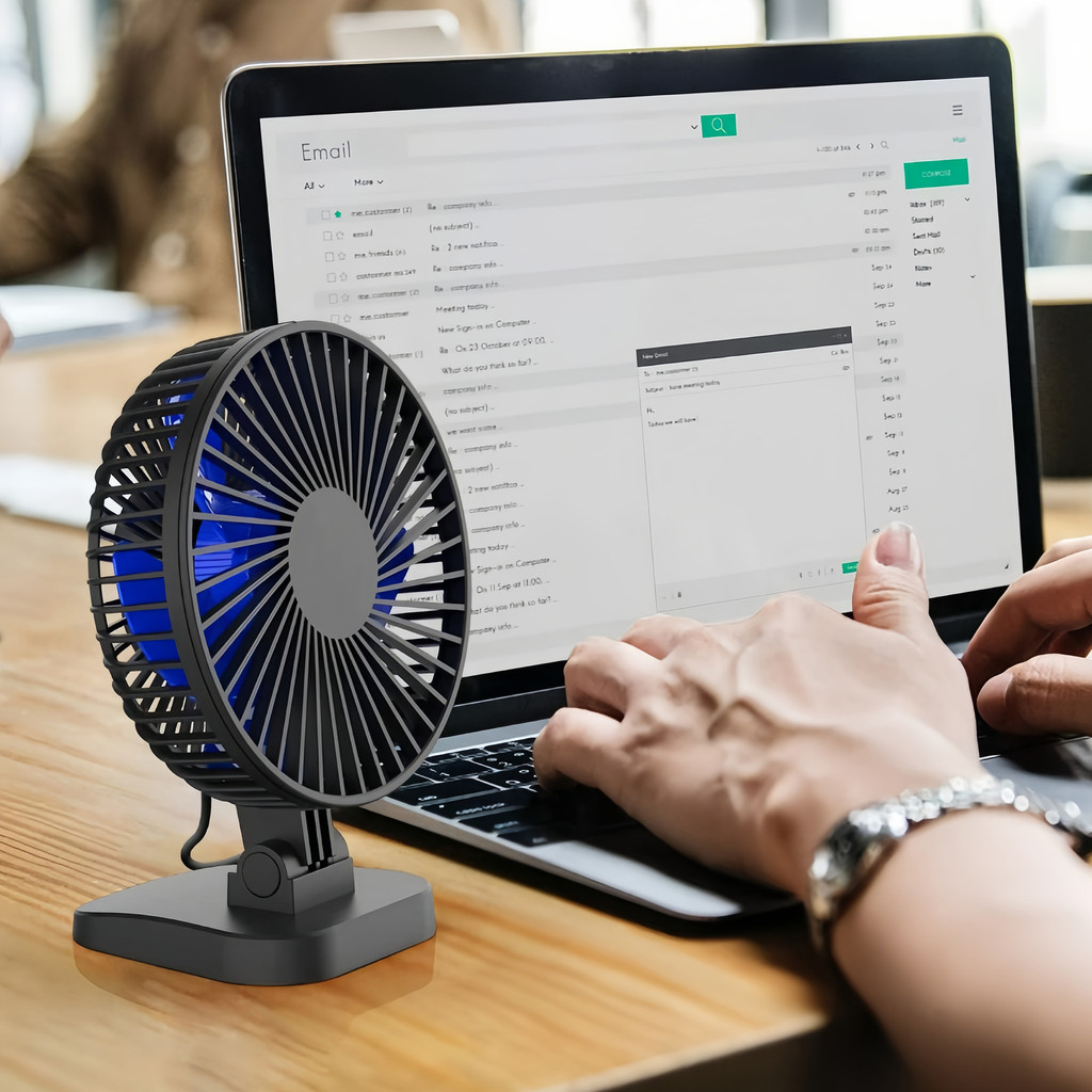 MINI Ventilador Portátil de Mesa Gaiatop Tf30 3 Velocidades com Cabo USB  Ultra Silencioso