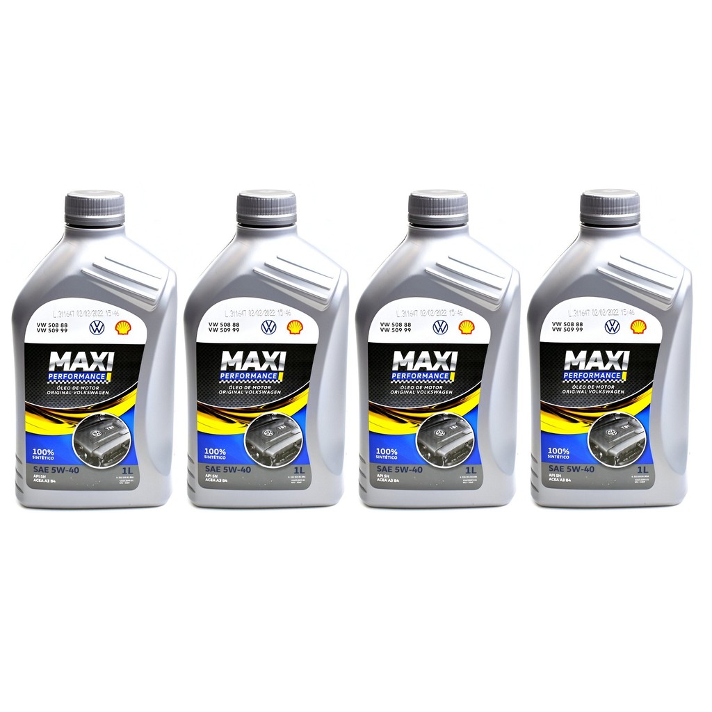 Kit 4 Óleo Sintético Vw Maxi Performance 5w40 508 88 Api Sn em Oferta na Shopee