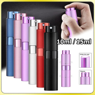 1/2 Pulverizador de perfume de viagem recarregável frasco spray vazio telescópico giratório 10/15ml
