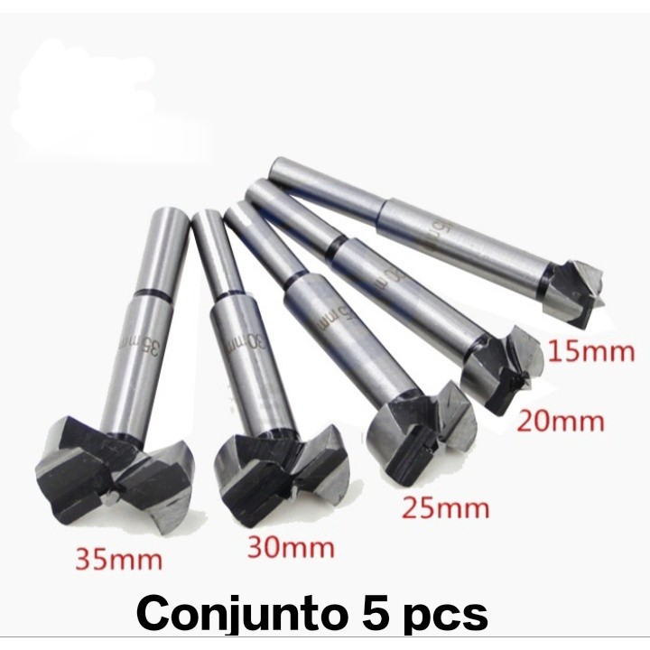 Jogo 5 Brocas Fresas Forstner P/ Madeira ++ ZHENGLED++