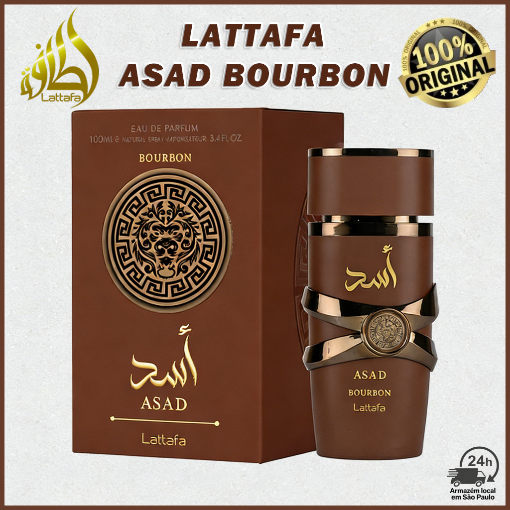 Perfume Masculino Lattafa Asad BOURBON Árabe Importado Original Eau de Parfum 100ml Longa Duração