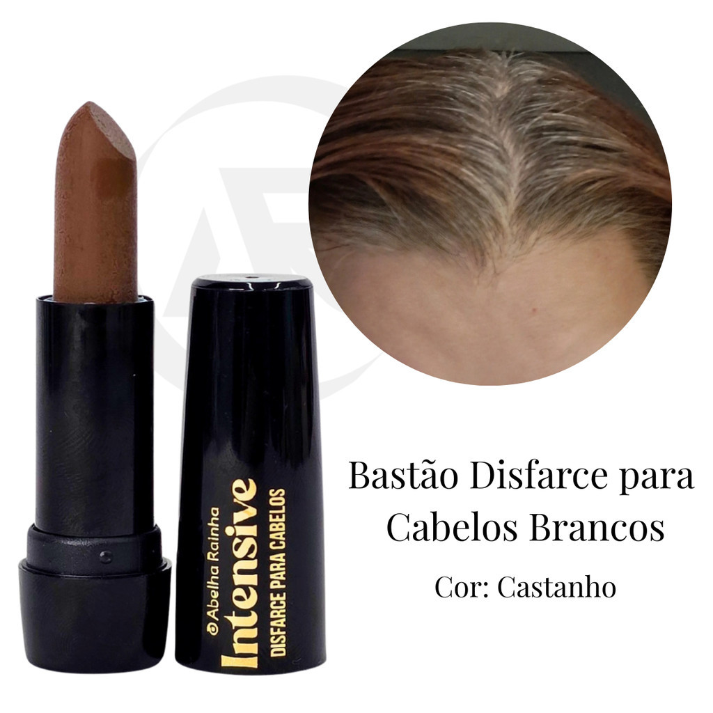 Bastão Disfarce para Cabelos Brancos Cor Castanho Abelha Rainha