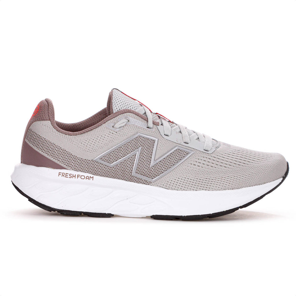Tênis New Balance Fresh Foam 520 V9 Cinza Claro Marrom e Laranja - Feminino