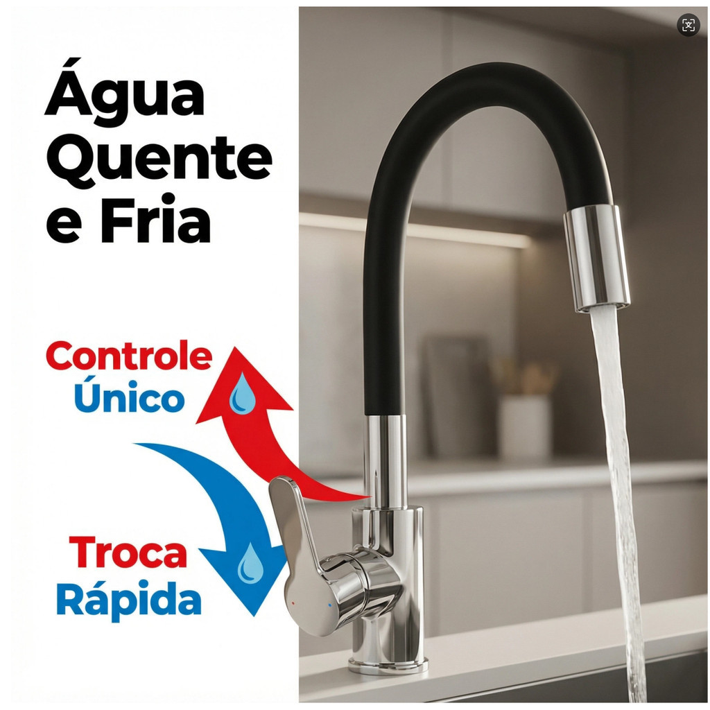 Torneira Gourmet Flexível Silicone Para Cozinha Banheiro Para Pia Bancada Suporta Agua Quante E Frio em Oferta na Shopee