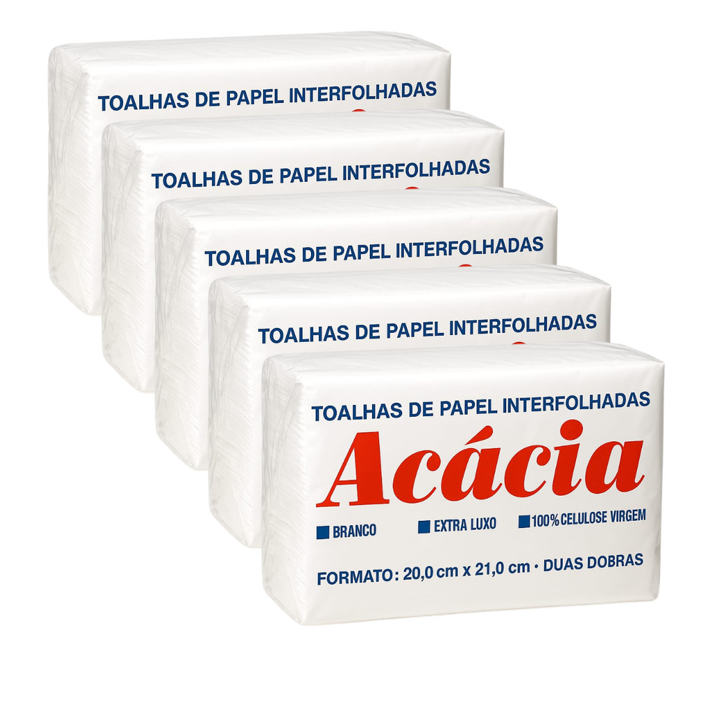 3 Pacotes de Papel Interfolha Branco 20x21 Interfolhado toalha