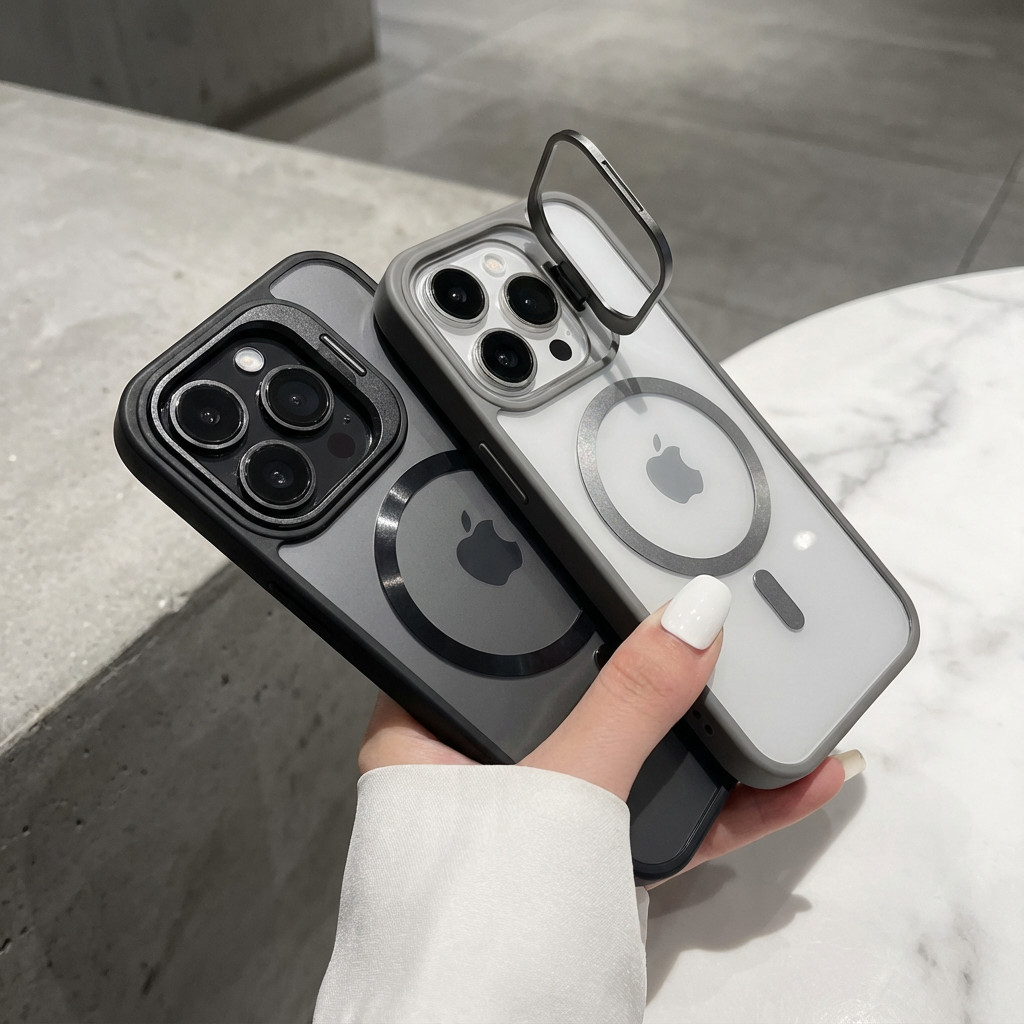 Capa Anti-Queda c/ Tampa p/ Câmera e Suporte Magnético p/ iPhone 16 Pro Max em Oferta na Shopee