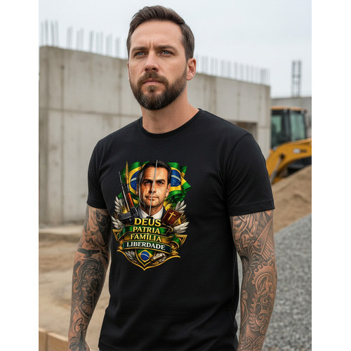 Camiseta Bolsonaro Deus Pátria Família Liberdade