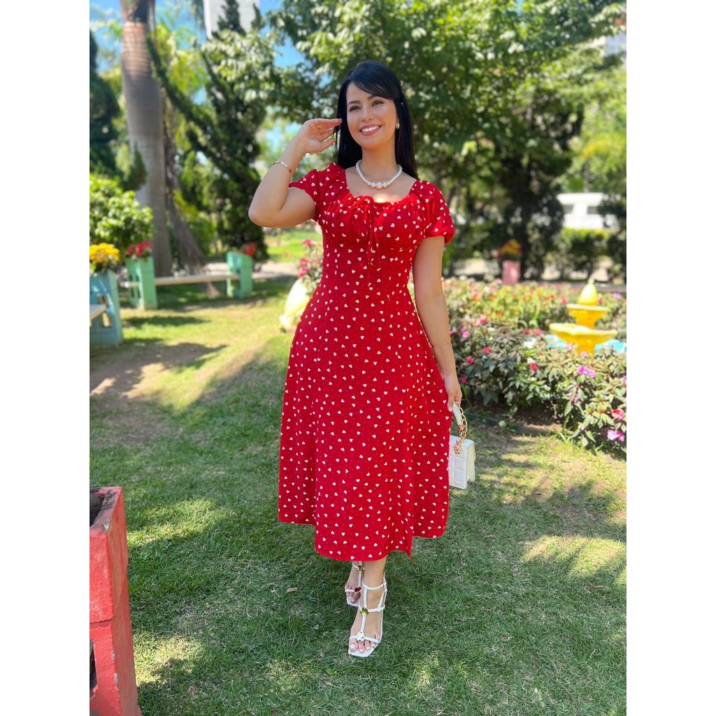 Vestido rodado crepinho max midi com fenda moda evangélica em Oferta na Shopee