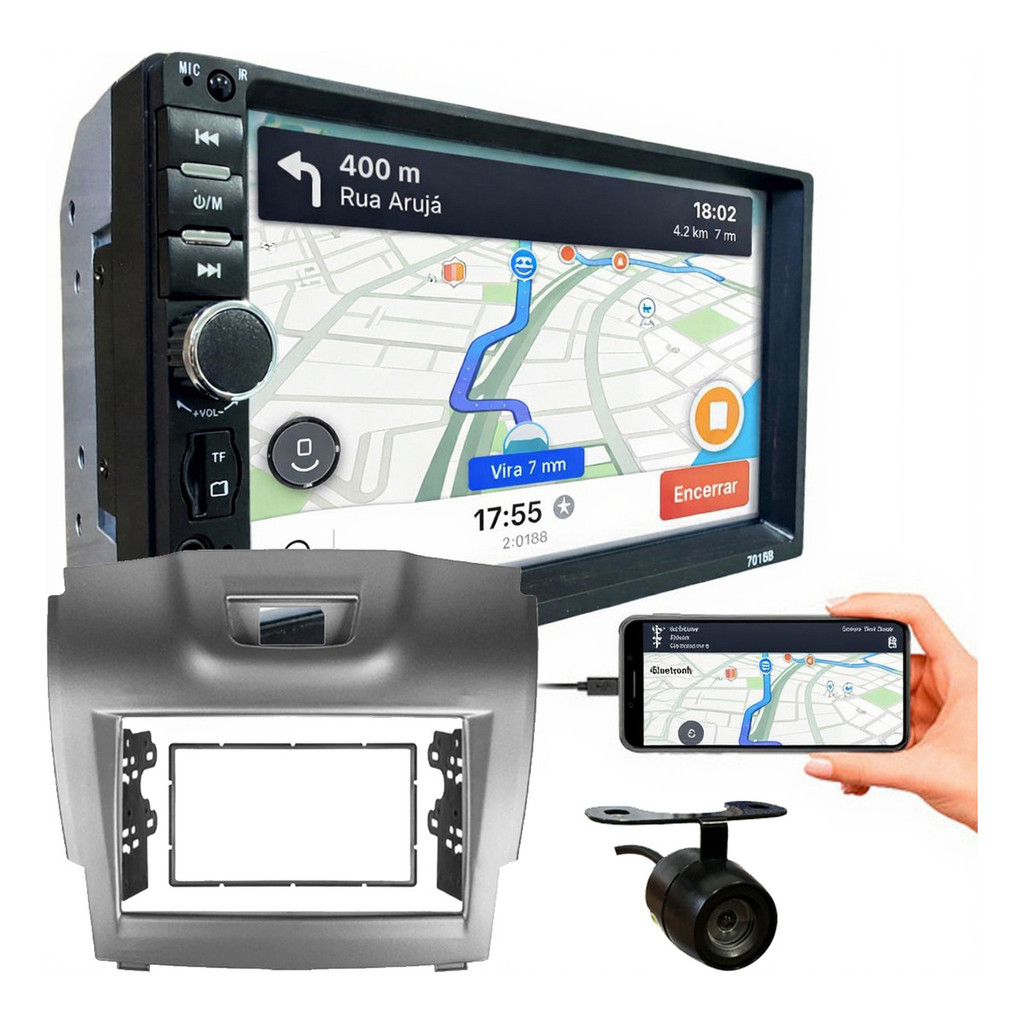 KIT CENTRAL MULTIMIDIA MP5 7 POL CÂMERA DE RÉ TRAILBLAZER  S10 2012 A 2015 em Oferta na Shopee