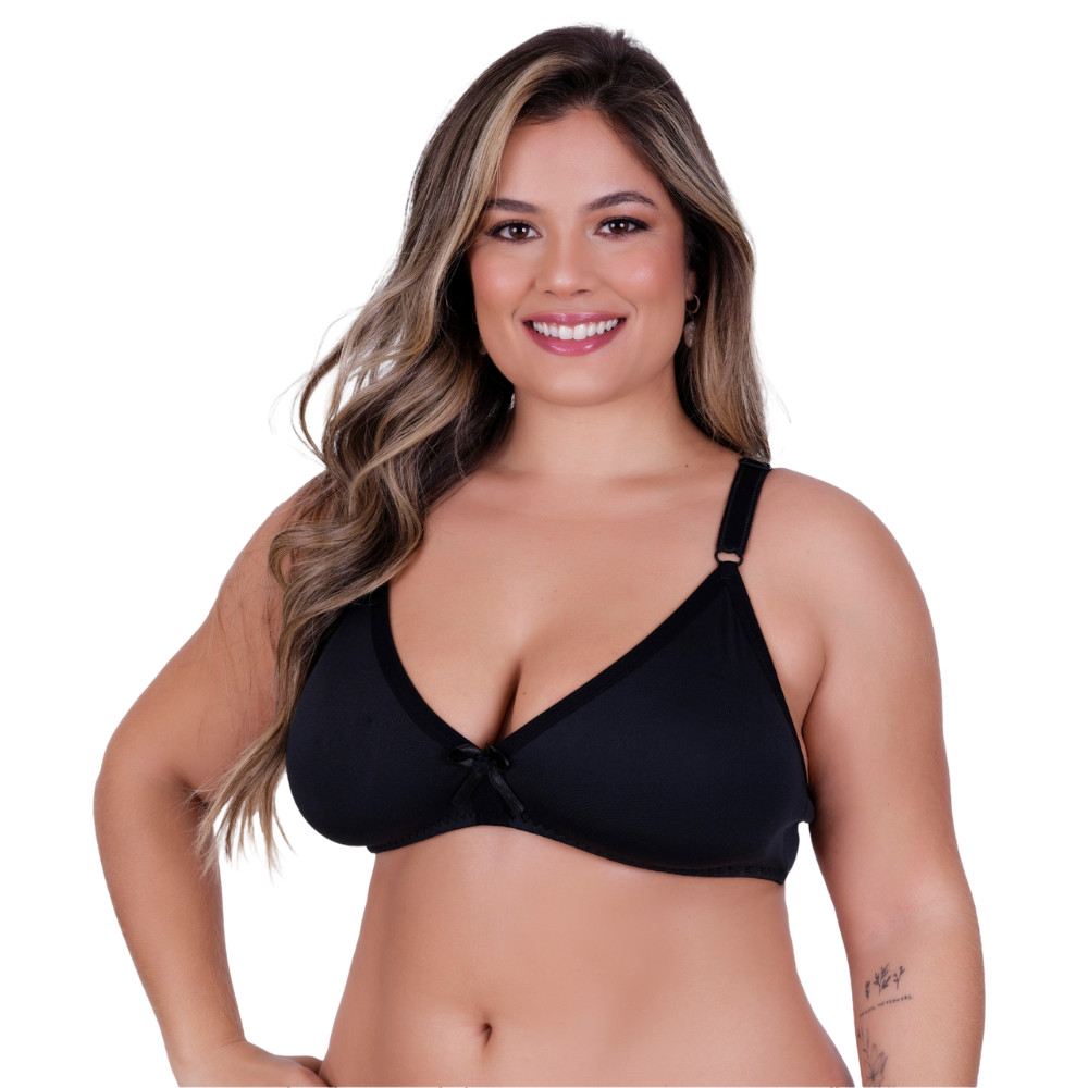 Sutiã Plus Size Reforçado Sem Bojo Confortável Poliéster 44 ao 54