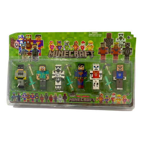 Kit Cartelado 6 Bonecos Minecraft Herois Marvel Vingadores 8 cm em Oferta na Shopee