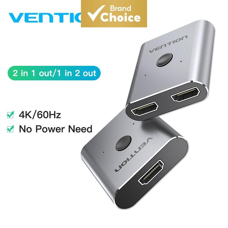  Divisor HDMI Vention bidirecional 4K: 1 entrada / 2 saídas ou 2 entradas / 1 saída. Seletor para PC e TV Stick.