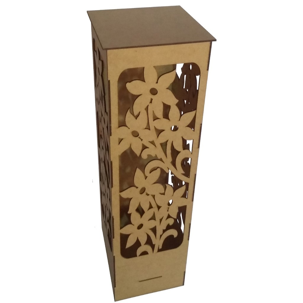 Luminária De CHÃO Flor Flores Decoração Provençal Jardim Folhas MDF  - Altura: 60 Cm