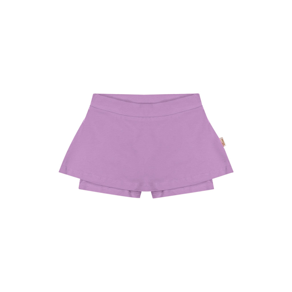 Short Saia Infantil Menina em Cotton Básico Elian Lilás