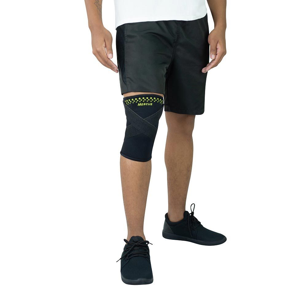 Joelheira Mercur de Termocompressão com Cintas Cruzadas Preto Tamanho G 1 Unidade em Oferta na Shopee