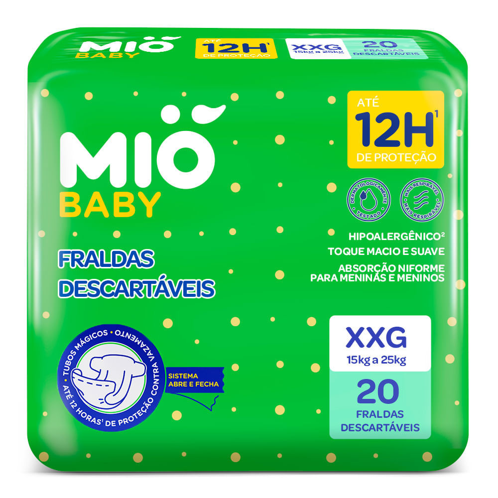 Fralda Descartável Mió Baby Tamanho XXG com 20 Unidades em Oferta na Shopee